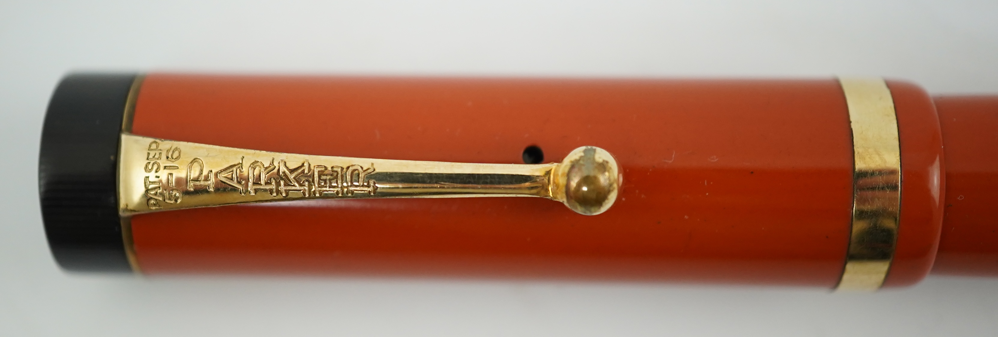 A Parker 'Big Red' Lucky Curve Duofold Senior single cap band